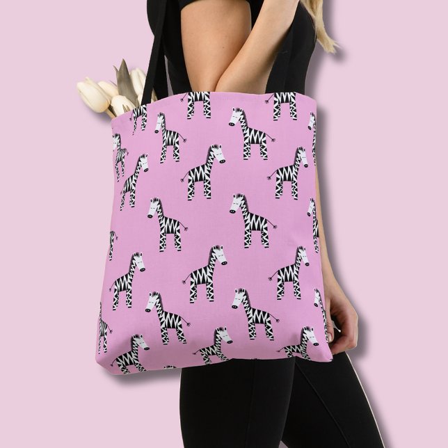Zebra Tasche (Pink Zebra patterned tote bag)