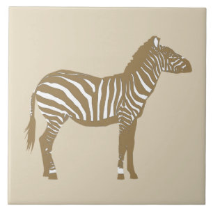 Zebra - Taupe Tan und White Fliese