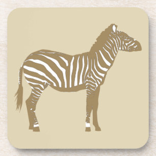 Zebra - Taupe Tan und White Untersetzer