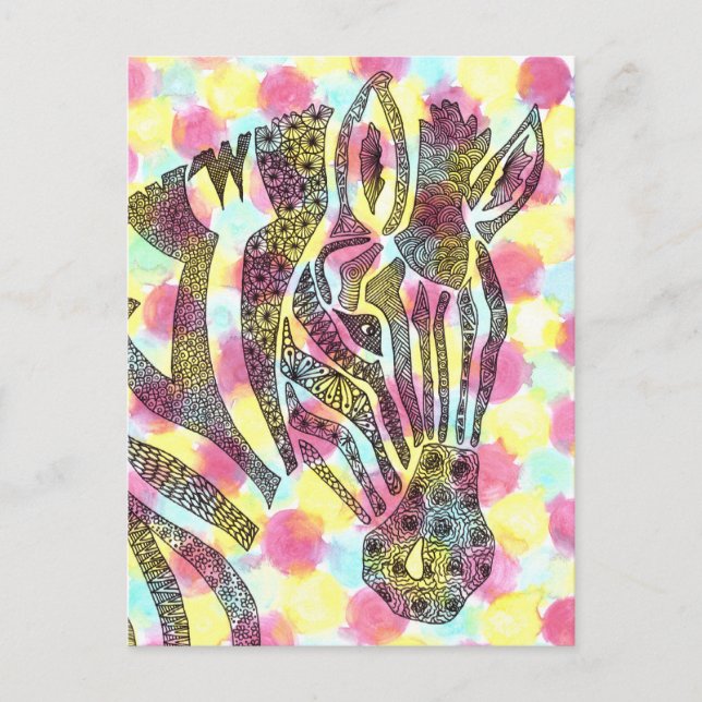 Zebra Tessellation Muster Postkarte (Vorderseite)