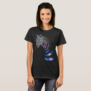 Zebra Tier Streifen Federn, T-Shirt
