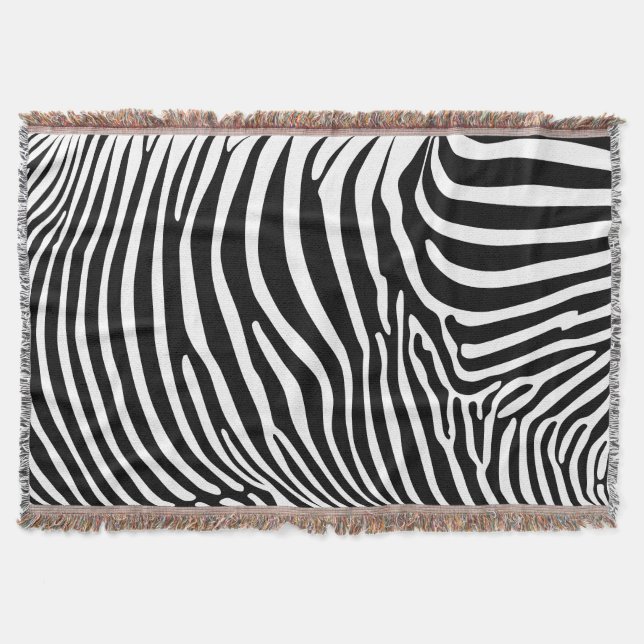 Zebra-Tierdruck Decke (Vorderseite)