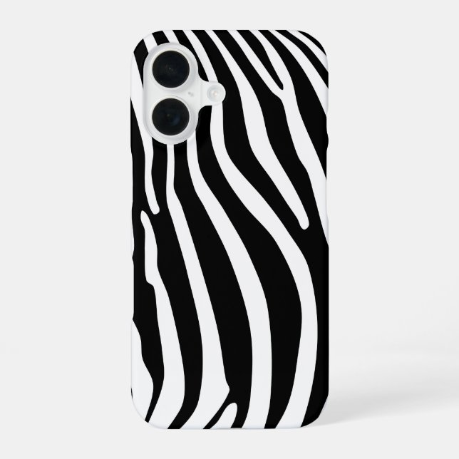 Zebra-Tierdruck iPhone 16 Hülle (Rückseite)