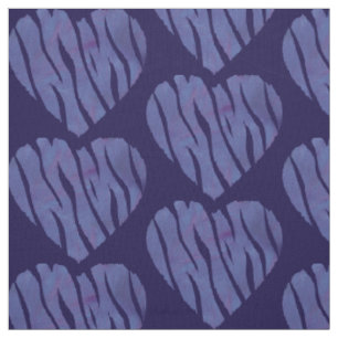 Zebra-Tierdruck Lila Herz Stoff