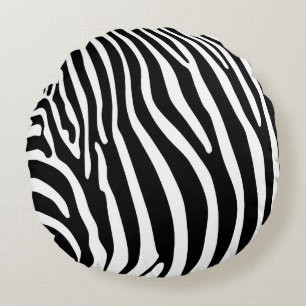 Zebra-Tierdruck Rundes Kissen