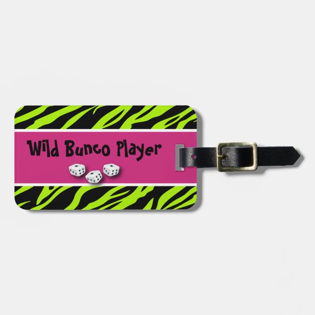 Zebra-Tierdruck wilder Bunco Spieler Gepäckanhänger (Vorderseite horizontal)