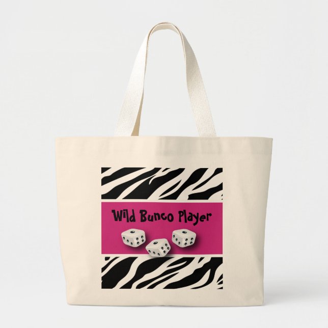 Zebra-Tierdruck wilder Bunco Spieler Jumbo Stoffbeutel (Vorne)