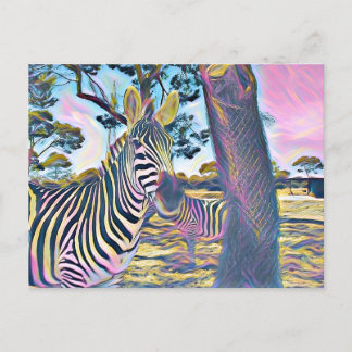 Zebra-Tierfarbe Postkarte