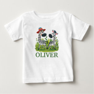 Zebra Twins in freier Wildbahn und Personalisierte Baby T-shirt
