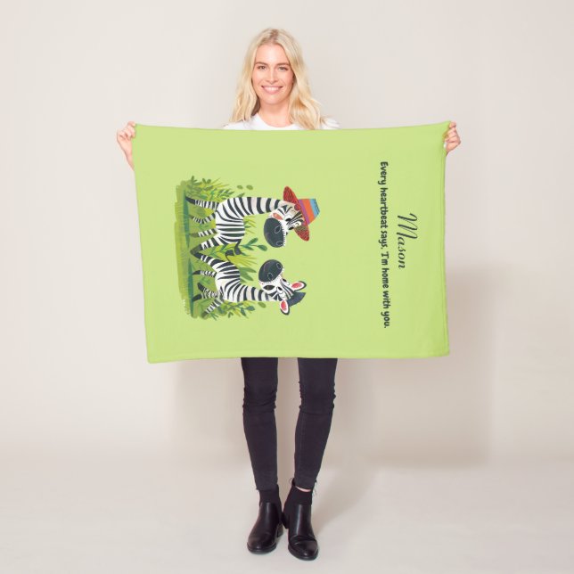 Zebra Twins in freier Wildbahn und Personalisierte Fleecedecke (Beispiel)