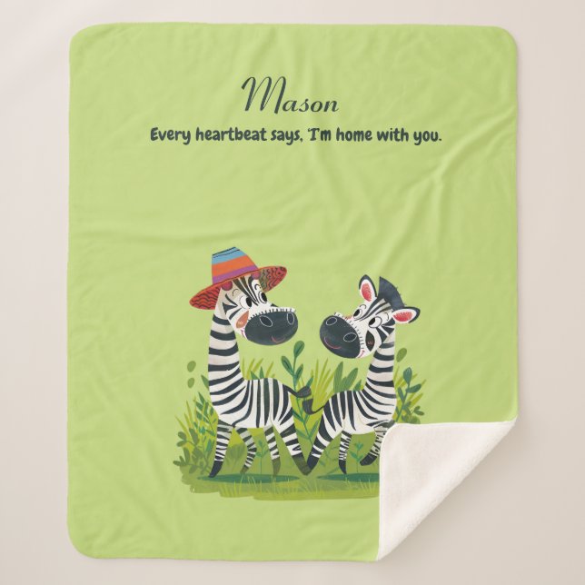 Zebra Twins in freier Wildbahn und Personalisierte Sherpadecke (Vorderseite)