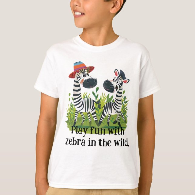 Zebra Twins in freier Wildbahn und Personalisierte T-Shirt (Vorderseite)
