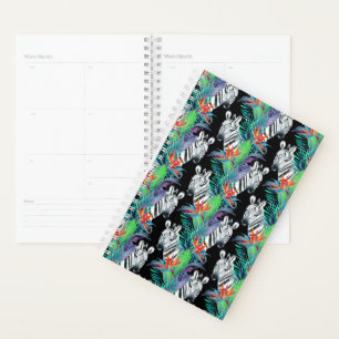 Zebra- und Exotic-Blume-Muster Planer