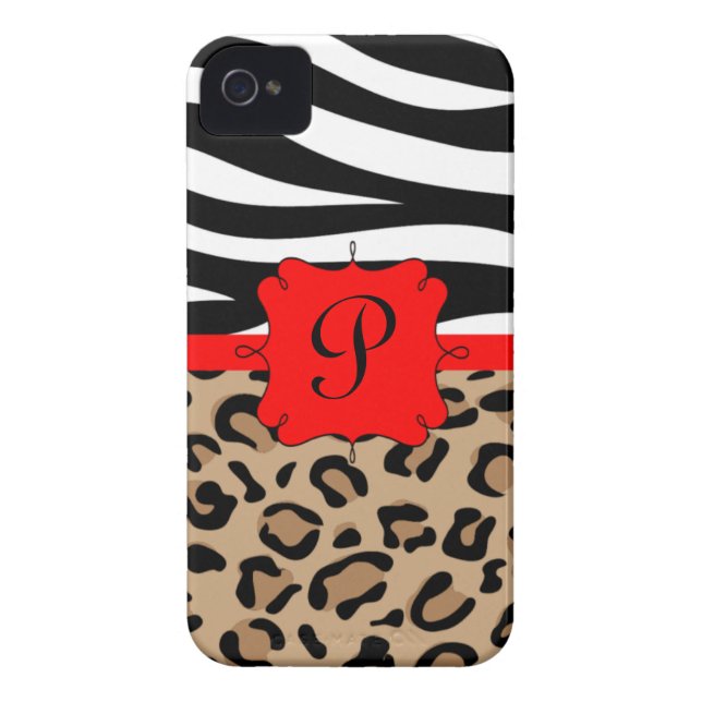 Zebra und Leopard drucken personalisiertes Case-Mate iPhone Hülle (Rückseite)