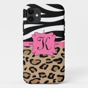 Zebra und Leopard drucken personalisiertes Case-Mate iPhone Hülle