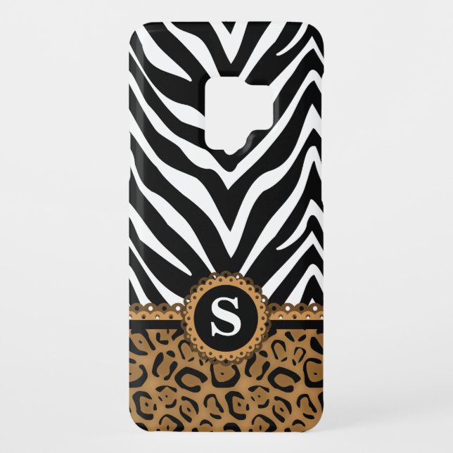 Zebra und Leopard Monogram Case-Mate Samsung Galaxy Hülle (Rückseite)