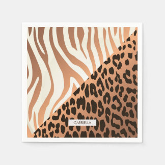 Zebra und Leopard Print Serviette