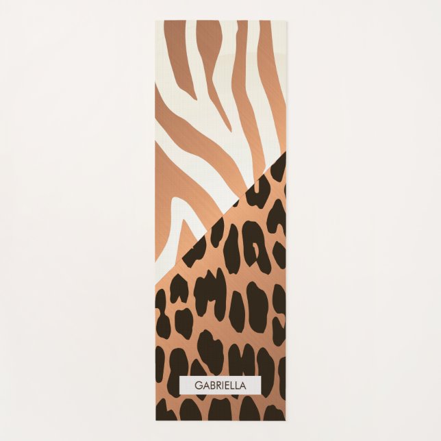 Zebra und Leopard Print Yogamatte (Vorderseite)
