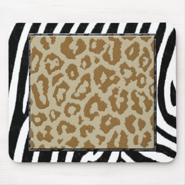 Zebra- und Leoparddruck Mousepad (Vorne)
