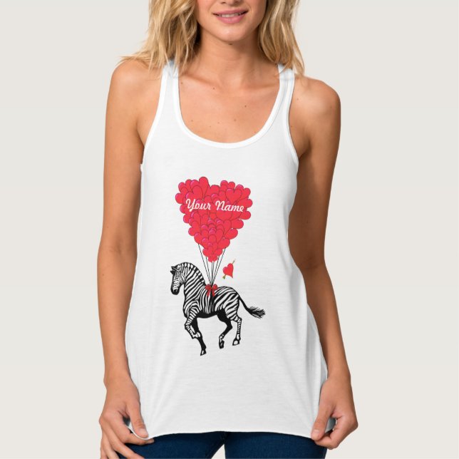 Zebra und Liebe Tank Top (Vorderseite)