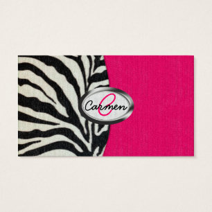 Zebra und Neonrosa mit metallischem Monogramm