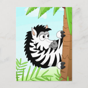 Zebra verbergen postkarte