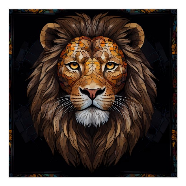 Zebra Vibrant Mosaic Poster (Vorderseite)