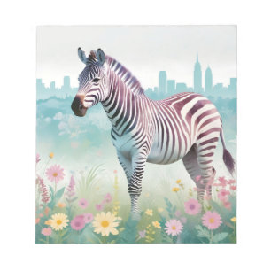 Zebra Vintage Tier Natur Umwelt Stadt Kunst Notizblock