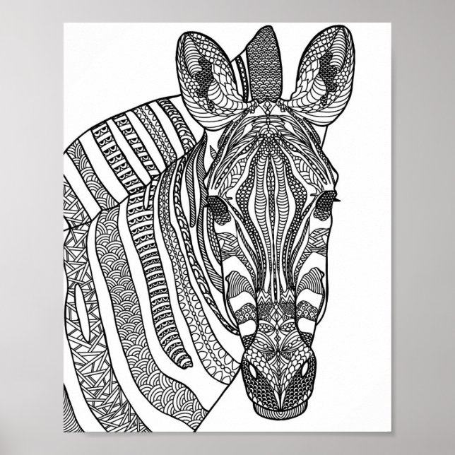 Zebra Wall Art, Wall Art, Poster Zebra (Devant)
