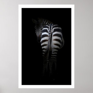 Zebra-Wandkunst Minimalist Rückansicht - Schwarz u Poster