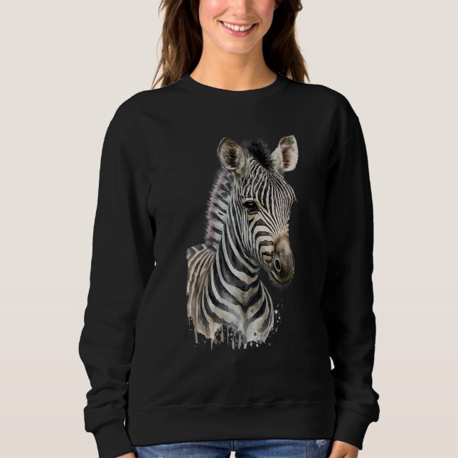 Zebra Watercolor Sweatshirt (Vorderseite)
