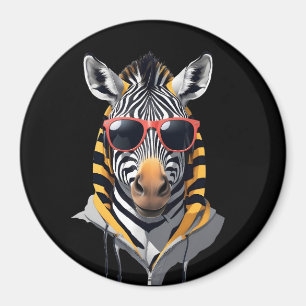 Zebra Wearing Hoodie Funny Coole Tierart Magnet