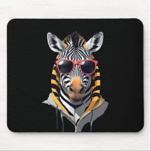 Zebra Wearing Hoodie Funny Coole Tierart Mousepad