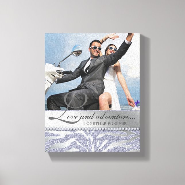 Zebra Wedding Verlobung Foto Leinwand Silver (Vorderseite)