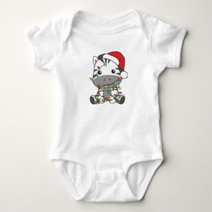 Zebra Weihnachts-Wintertiere Urlaub Zebras Baby Strampler