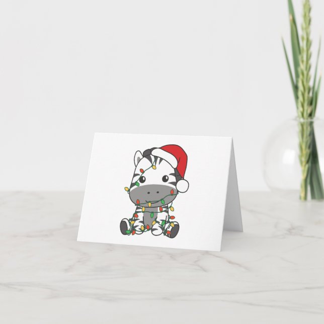 Zebra Weihnachts-Wintertiere Urlaub Zebras Feiertagskarte (Vorderseite)