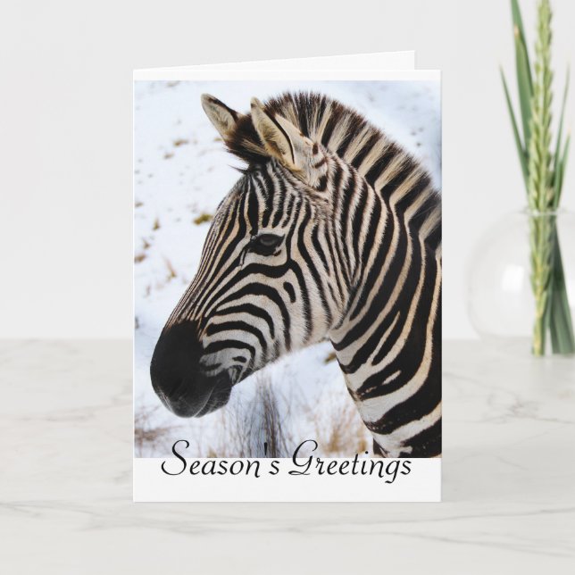 Zebra Weihnachtskarte Feiertagskarte (Vorderseite)