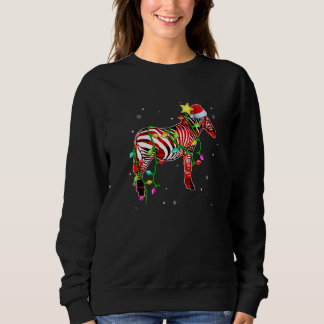 Zebra-Weihnachtsmann-Mützen-Weihnachtsbeleuchtung- Sweatshirt