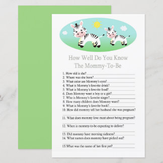 Zebra Wie gut kennen Sie das Baby-Duschspiel?