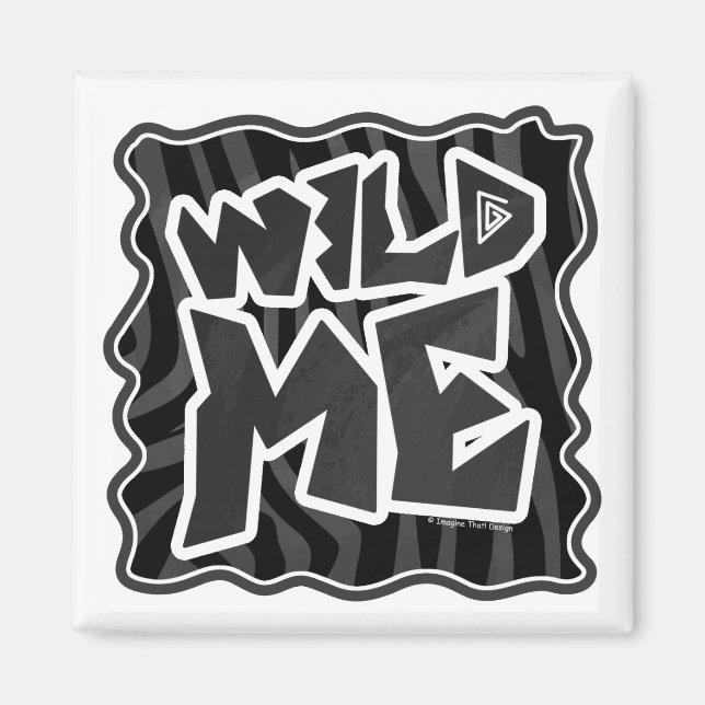 Zebra Wild me Black and Gray Magnet (Vorne)