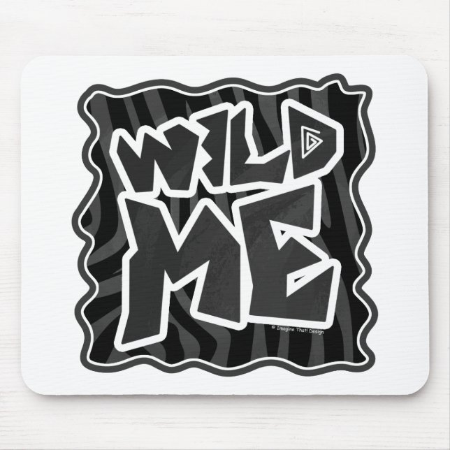 Zebra Wild me Black and Gray Mousepad (Vorne)