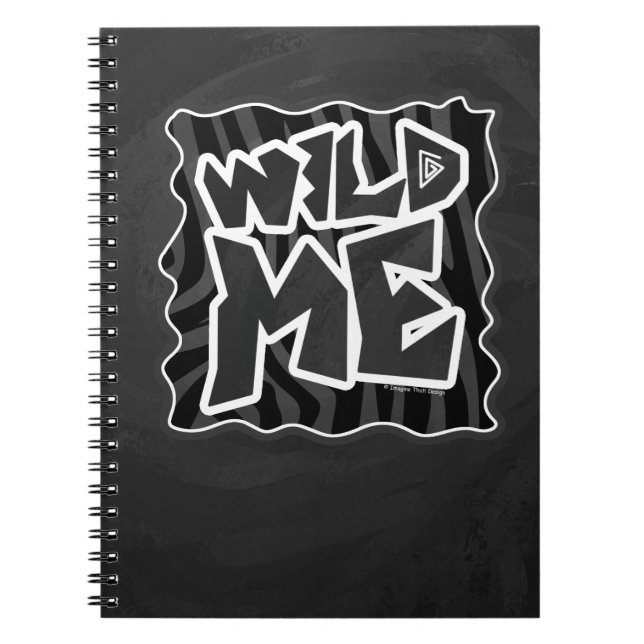 Zebra Wild me Black and Gray Notizblock (Vorderseite)