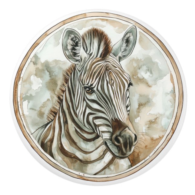 Zebra Wild Tame und Zeitlose Sammlung Keramikknauf (Vorderseite)