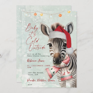 Zebra Winter Baby Dusche Einladung