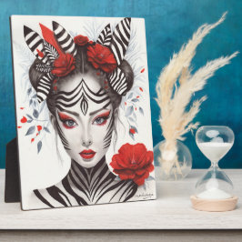 Zebra Woman - preisgekrönter Pop Art Fotoplatte