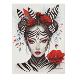 Zebra Woman - preisgekrönter Pop Art Poster