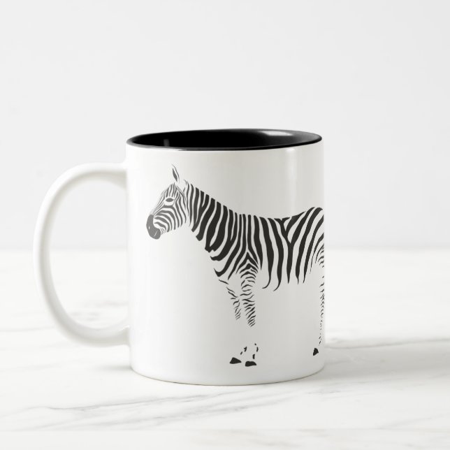 Zebra Wrap Around Zweifarbige Tasse (Links)