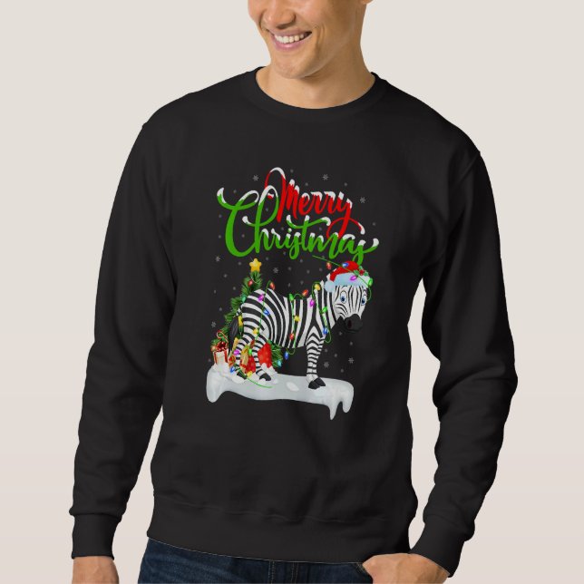 Zebra  Xmas Decorations Santa Zebra Christmas Sweatshirt (Vorderseite)
