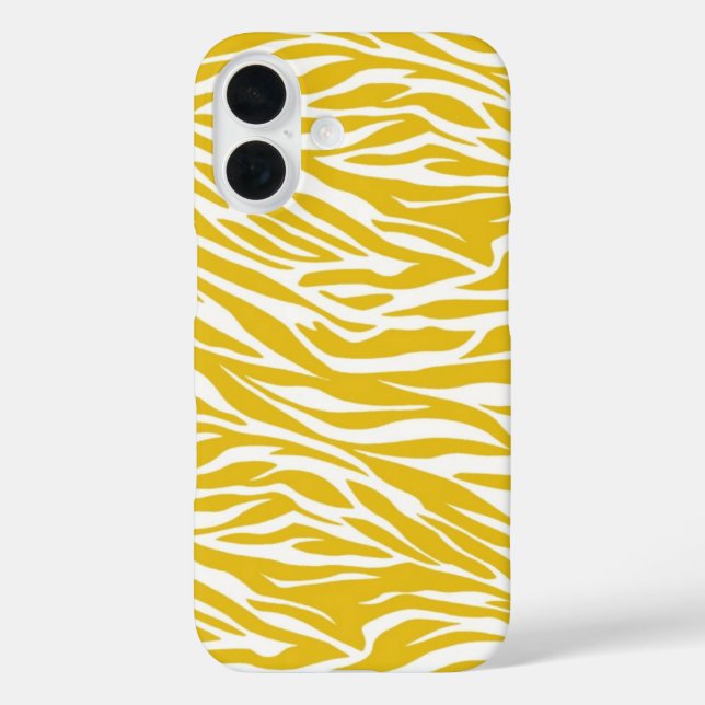 Zebra Yellow Stripes iPhone 16 Hülle (Rückseite)