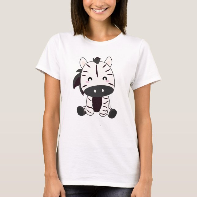 Zebra Zebras Zoo Safari Niedlicher Tiere T-Shirt (Vorderseite)
